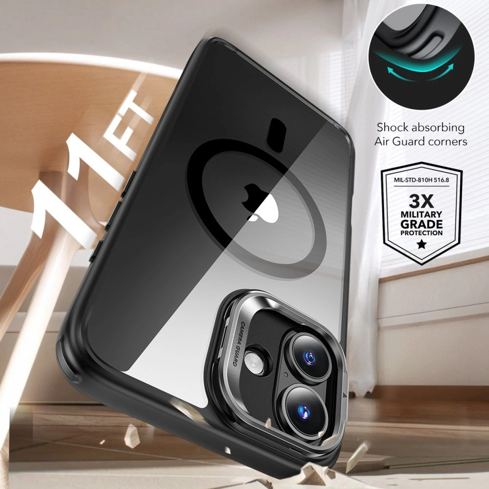 ESR Classic Hybrid Kickstand Halolock MagSafe & Tempered Glass Apple iPhone 16 Clear/black