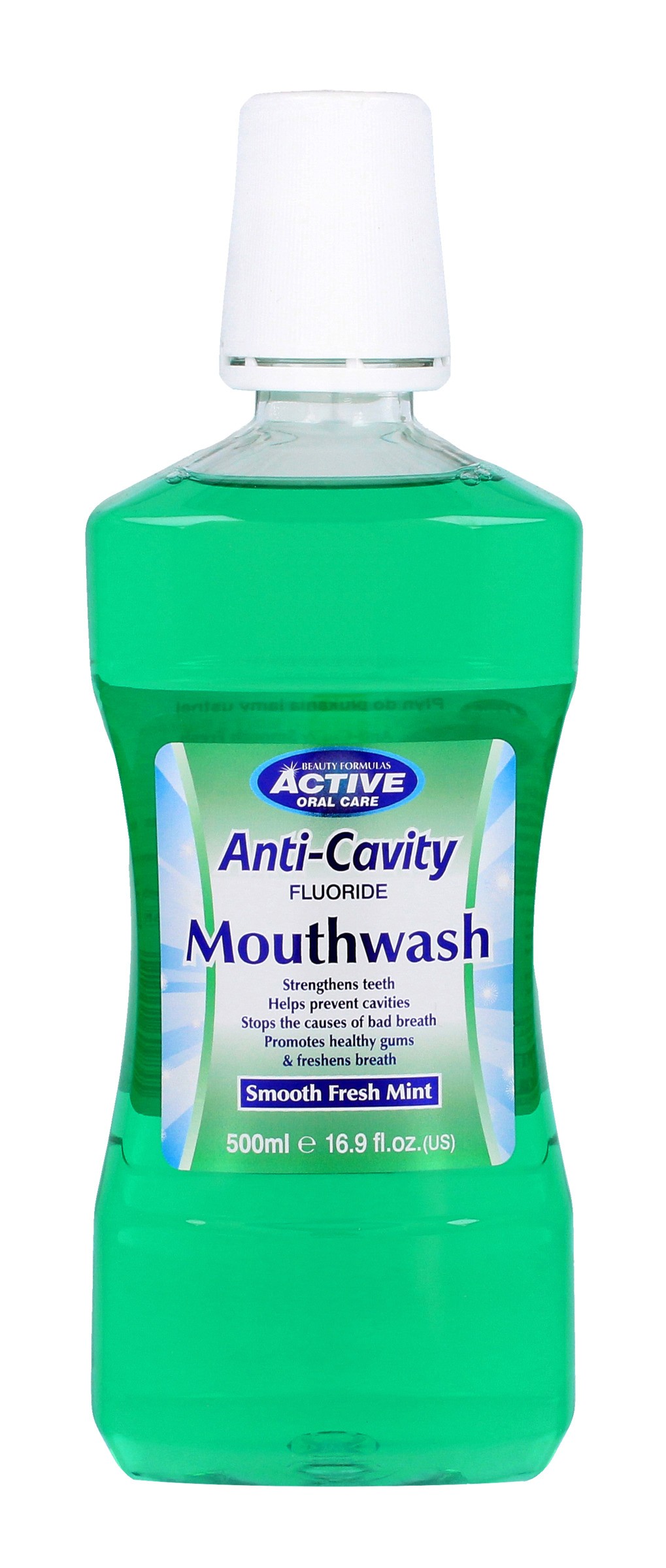 Beauty Formulas Active Oral Care Płyn do płukania jamy ustnej Fresh Mint z fluorem
