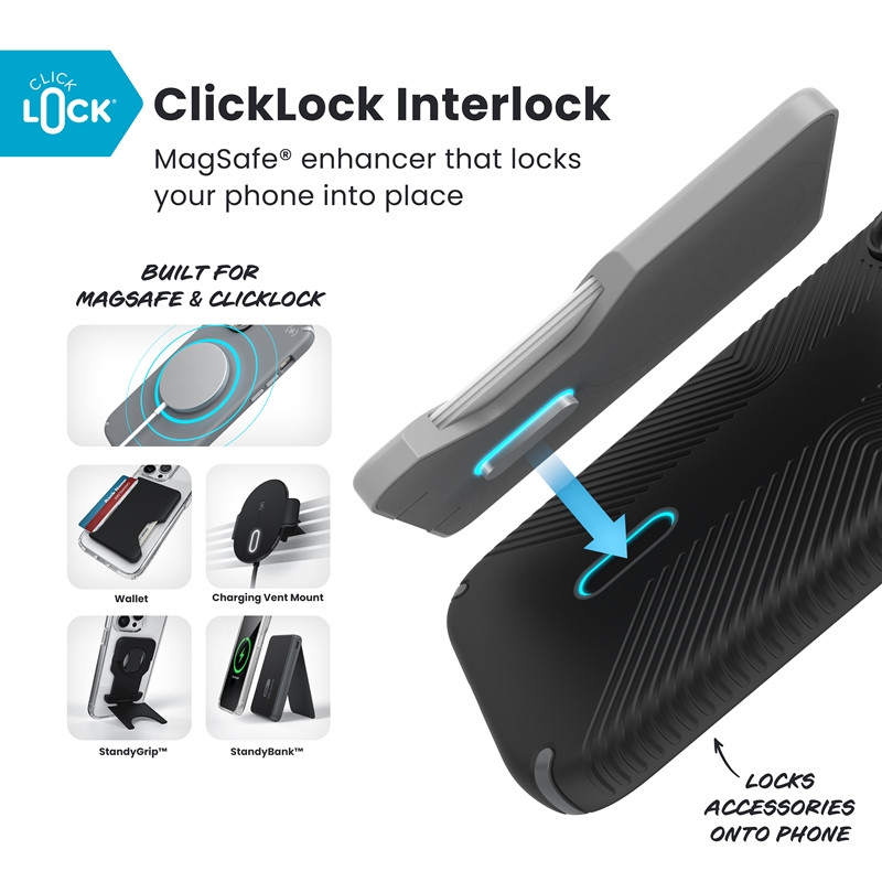 Etui Speck Presidio2 Grip ClickLock & MagSafe do Apple iPhone 17 (Black / Slate Grey / White)