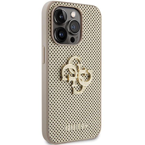 Guess GUHCP15XPSP4LGD iPhone 15 Pro Max złoty/gold hardcase Perforated 4G Glitter