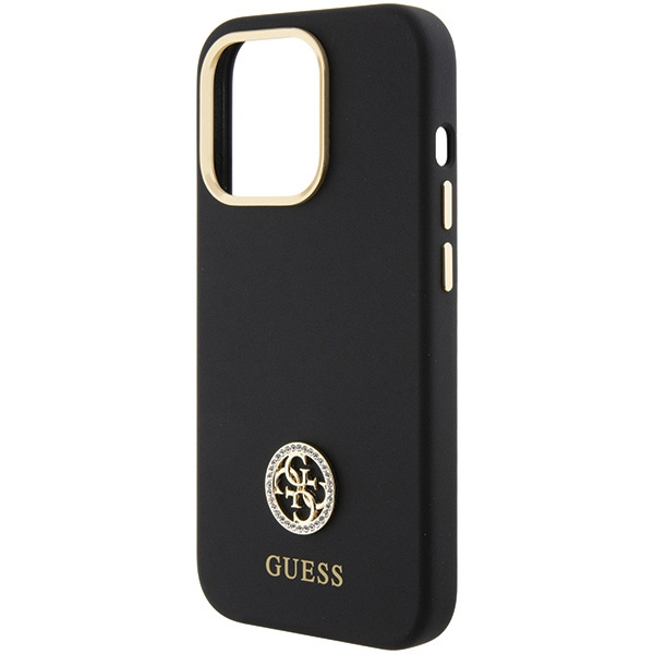 Guess GUHCP15LM4DGPK Apple iPhone 15 Pro hardcase Silicone Logo Strass 4G black