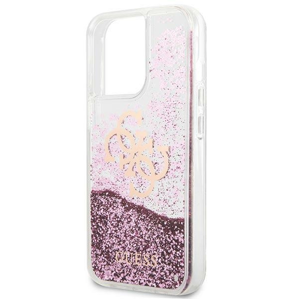 Guess GUHCP13XLG4GPI Apple iPhone 13 Pro Max pink hardcase 4G Big Liquid Glitter