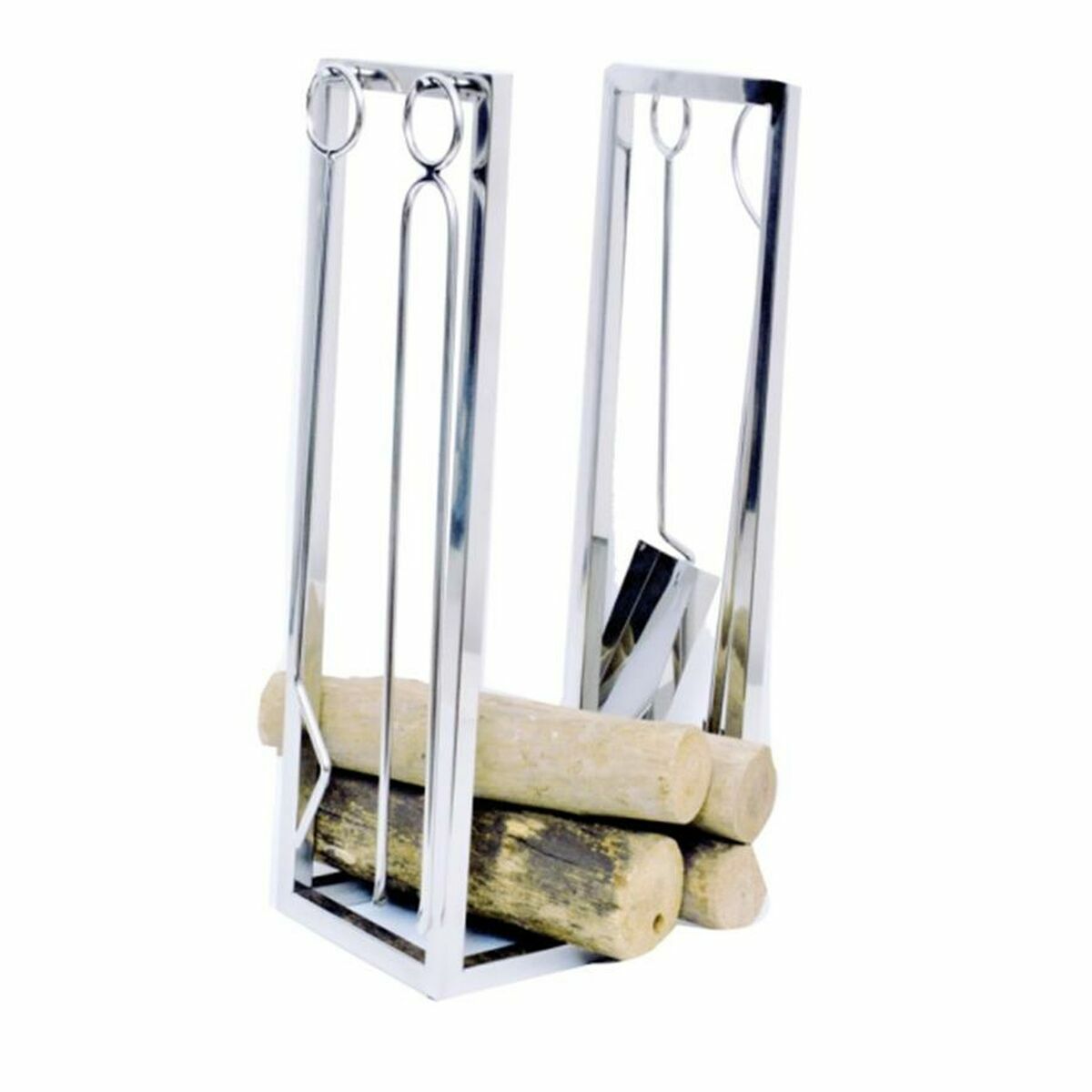 Log Stand DKD Home Decor Stainless steel (30 x 20 x 60 cm)