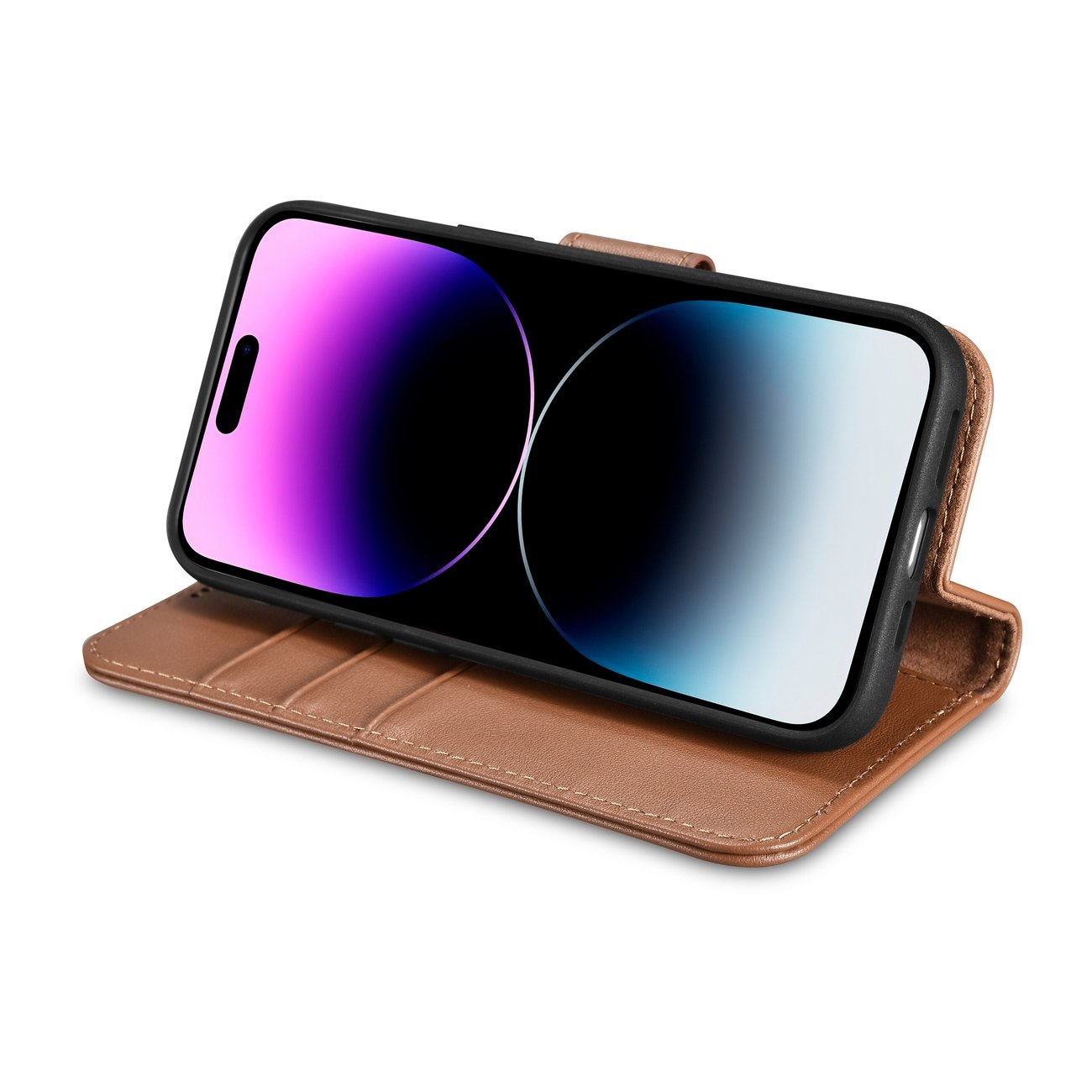 iCarer Wallet Anti-RFID 2in1 Apple iPhone 14 Pro brown