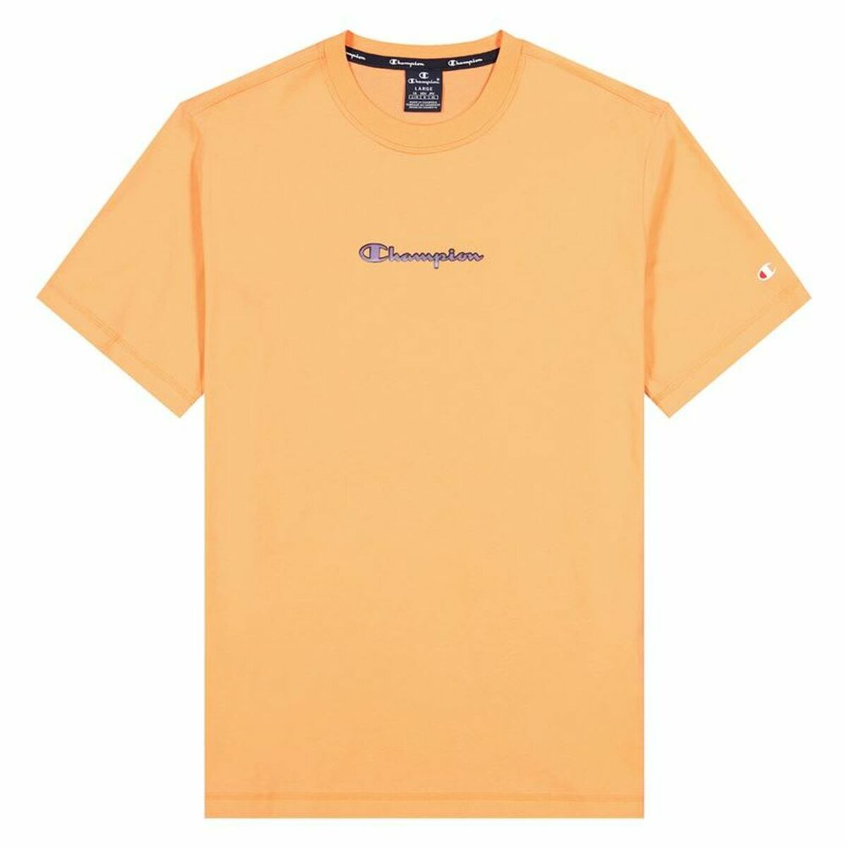 Short Sleeve T-Shirt Champion Crewneck M Orange
