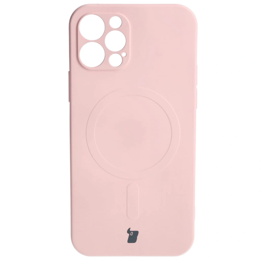 Bizon Case Silicone Magnetic Apple iPhone 12 Pro light pink