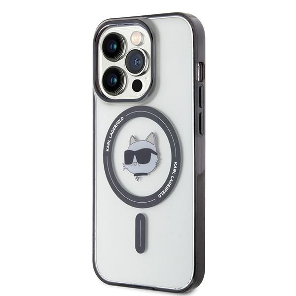 Karl Lagerfeld KLHMP15LHCHNOTK Apple iPhone 15 Pro hardcase IML Choupette`s Head MagSafe transparent