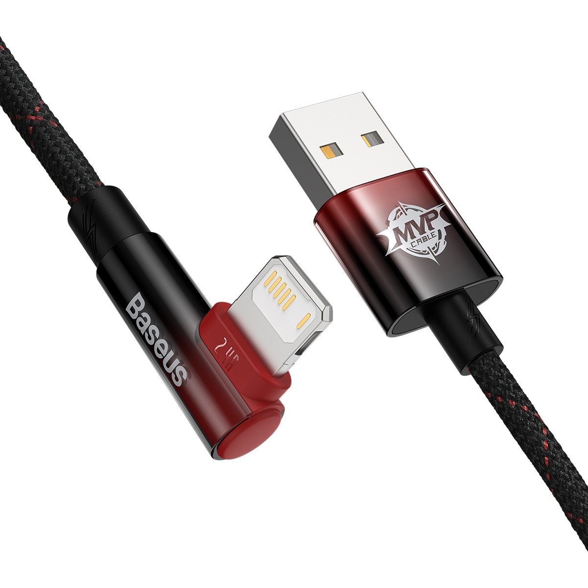 Baseus MVP 2 Elbow USB-A - Lightning angle cable 1m 2.4A red
