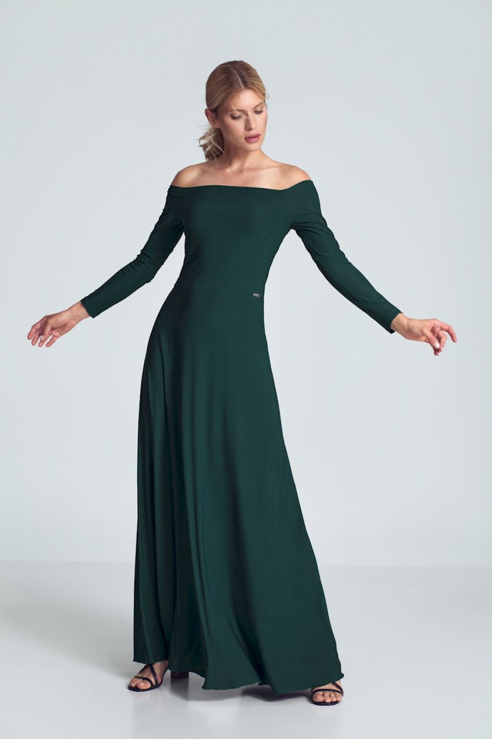 Langes Kleid model 147923 Figl grün Damen
