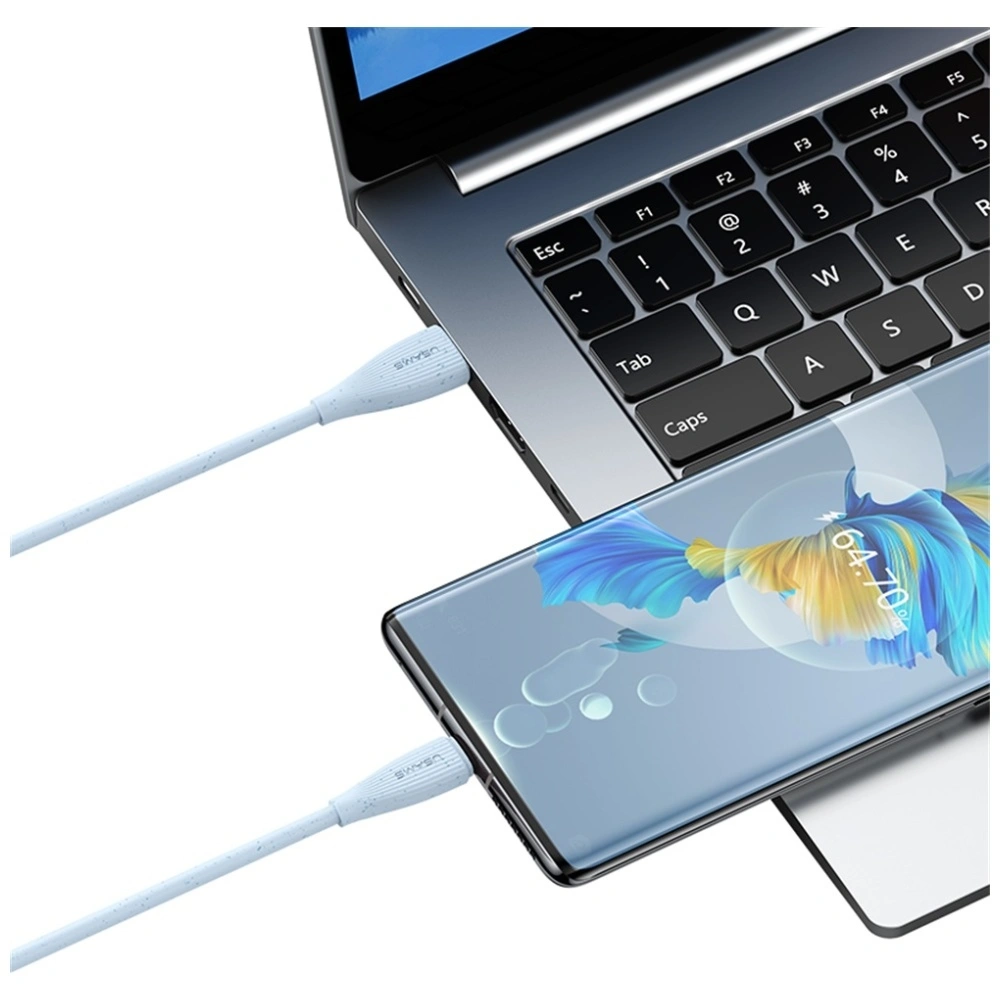 Kabel USB-A / USB-C USAMS Green Series SJ714 18W 3A 1m niebieski