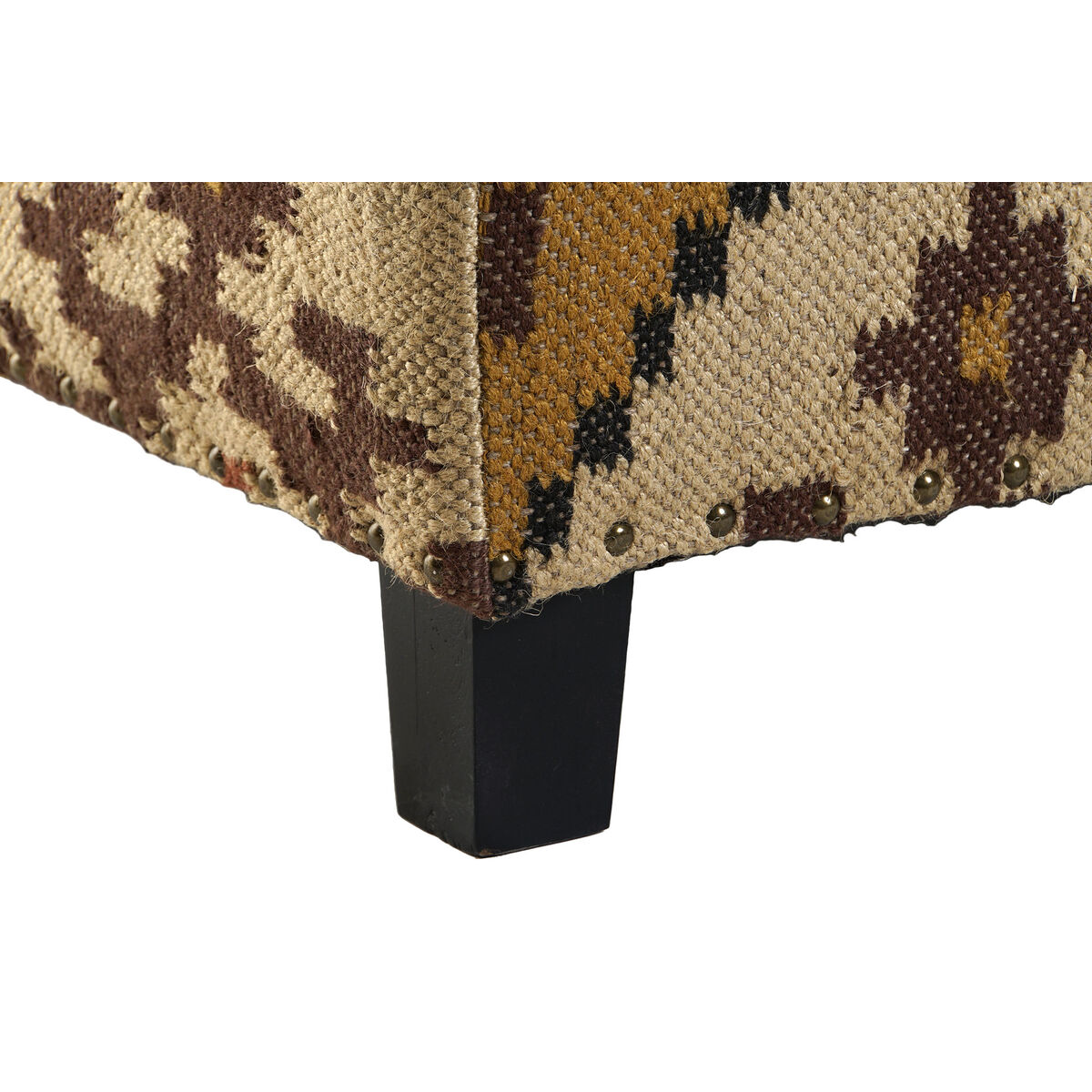 Footrest Home ESPRIT Beige Mustard 80 x 80 x 44 cm