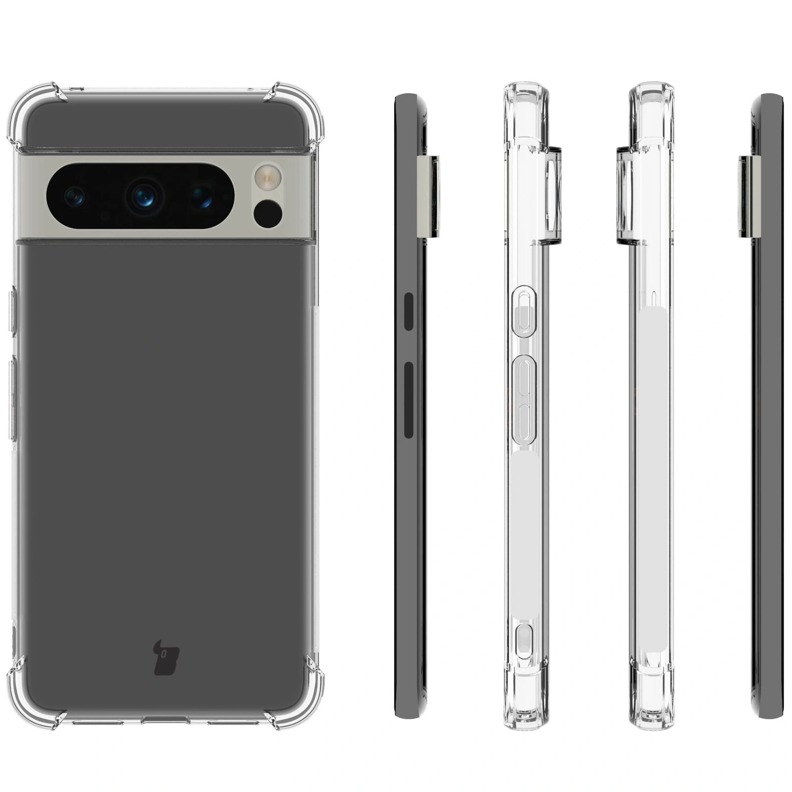 Bizon Case Clear Pack case + 2x screen glass Google Pixel 8 Pro clear