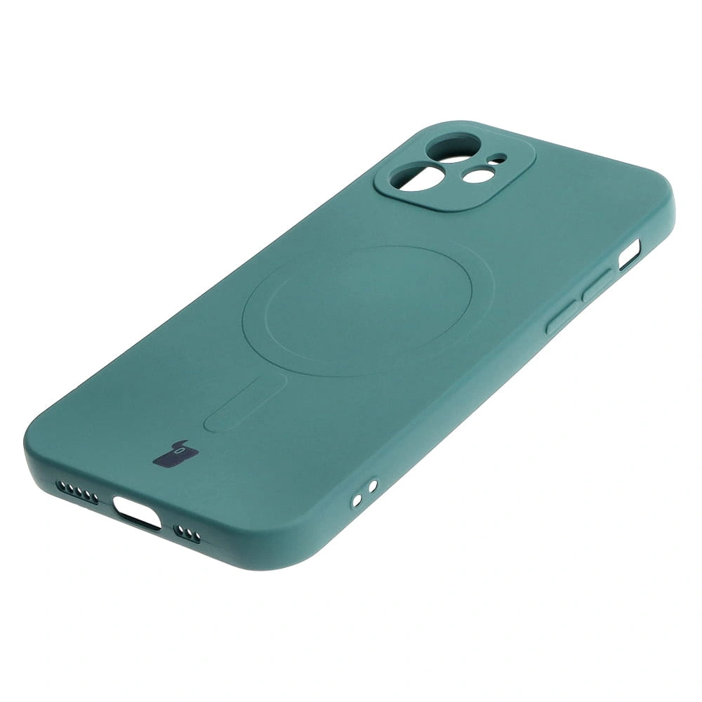 Bizon Case Silicone Magnetic Apple iPhone 12 dark green