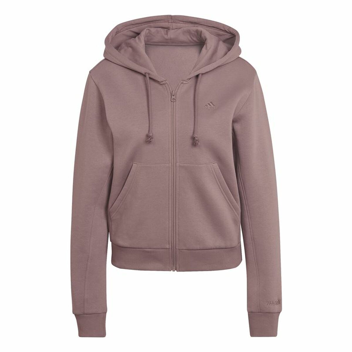 Women’s Zipped Hoodie Adidas ALL SZN Fleece Coffee Multicolour