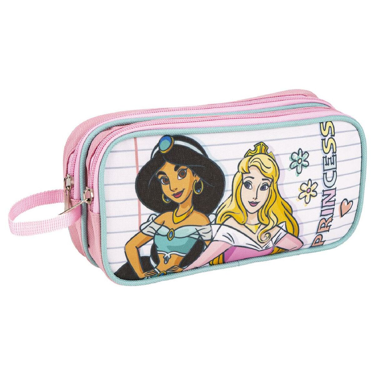 Zweifaches Mehrzweck-Etui Princesses Disney 22,5 x 8 x 10 cm Rosa