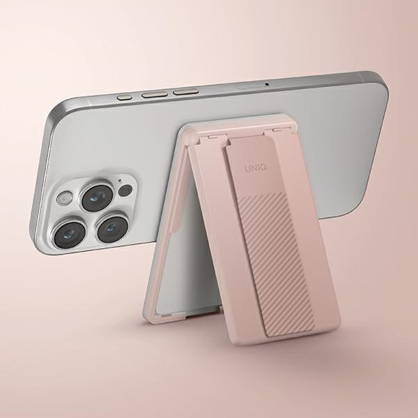 UNIQ Heldro ID magnetic wallet with stand and strap blush pink