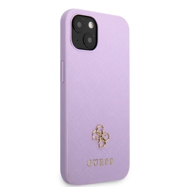 Guess GUHCP13SPS4MU Apple iPhone 13 mini purple hardcase Saffiano 4G Small Metal Logo