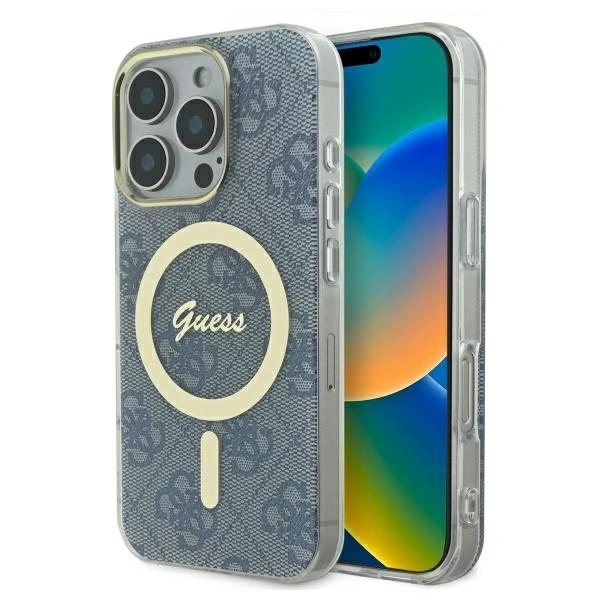 Guess GUHMP16LH4STB Apple iPhone 16 Pro hardcase IML 4G MagSafe blue