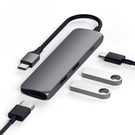 Satechi 4-in-1 Slim Multiport Adapter 4K USB-C / 2xUSB-A, USB-C, 4K HDMI