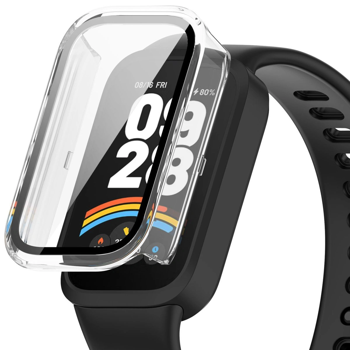 Bizon Case+Glass Watch Xiaomi Smart Band 9 Active / Redmi Smart Band 3 clear