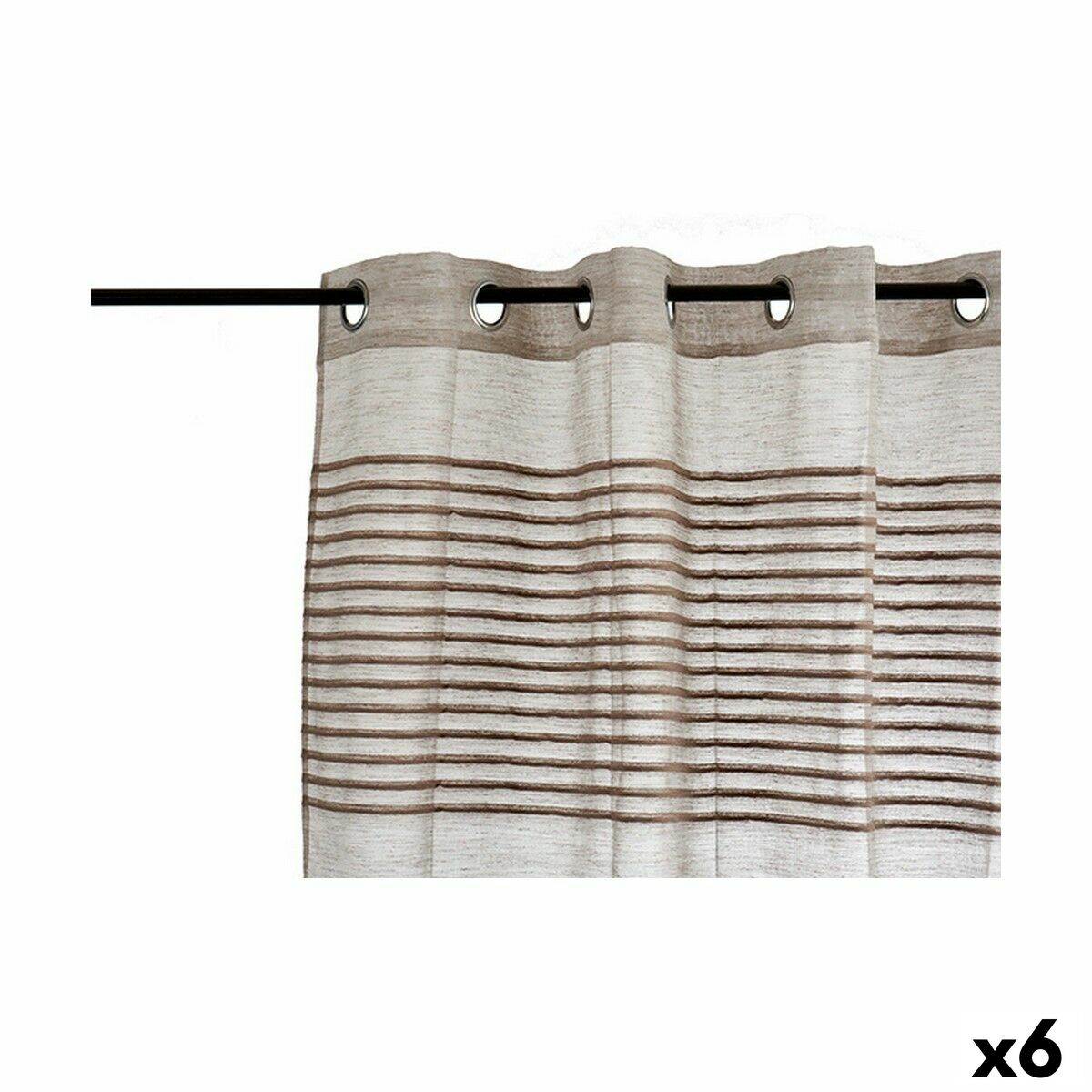Curtain Stripes Brown 6 Units (140 x 0,1 x 260 cm)
