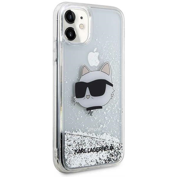 Karl Lagerfeld KLHCN61LNCHCS Apple iPhone 11/XR silver hardcase Glitter Choupette Head