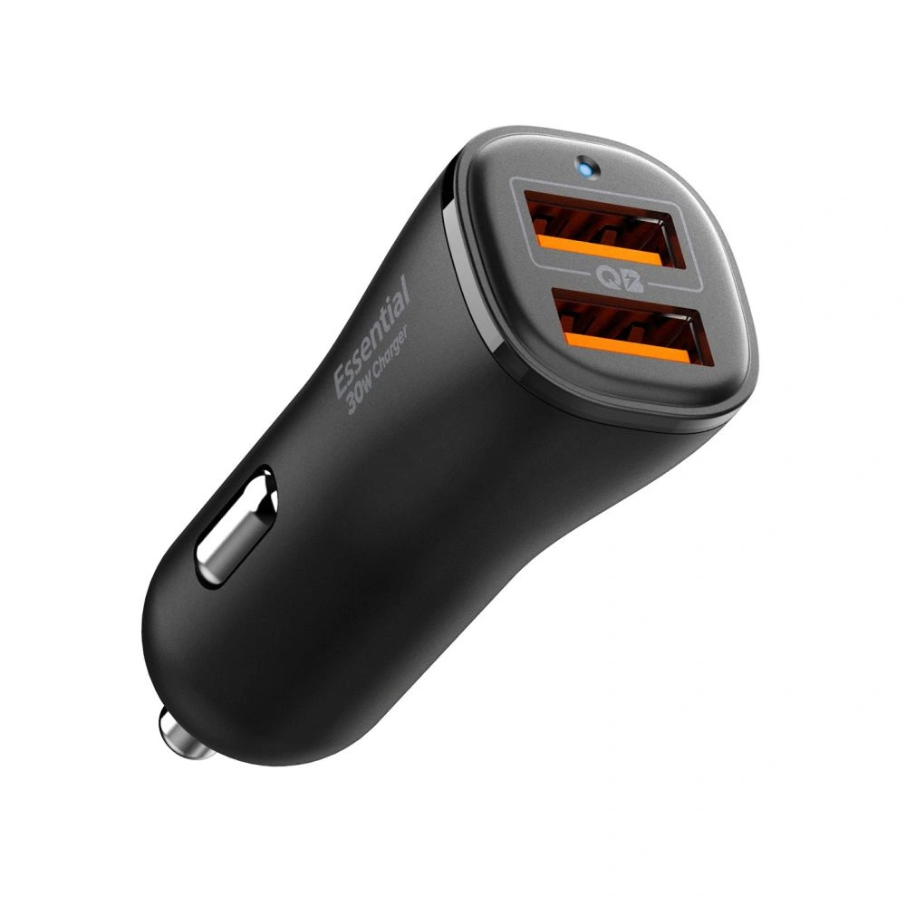 Spigen Essential EV302 2-port USB-A Car Charger 30W Black