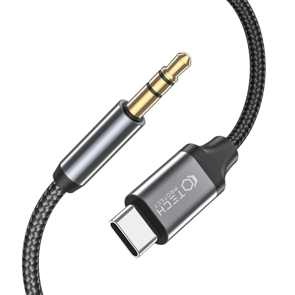 Tech-Protect Ultraboost USB-C/mini Jack 3.5mm Cable 100cm Black