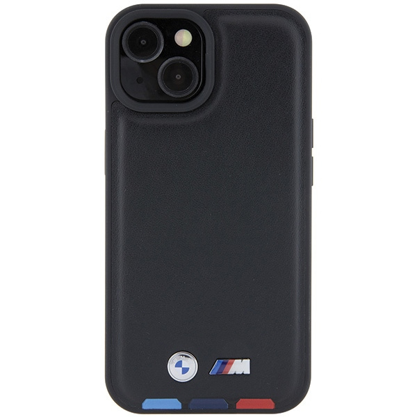 BMW BMHCP15S22PTDK Apple iPhone 15 Leather Stamp Tricolor black