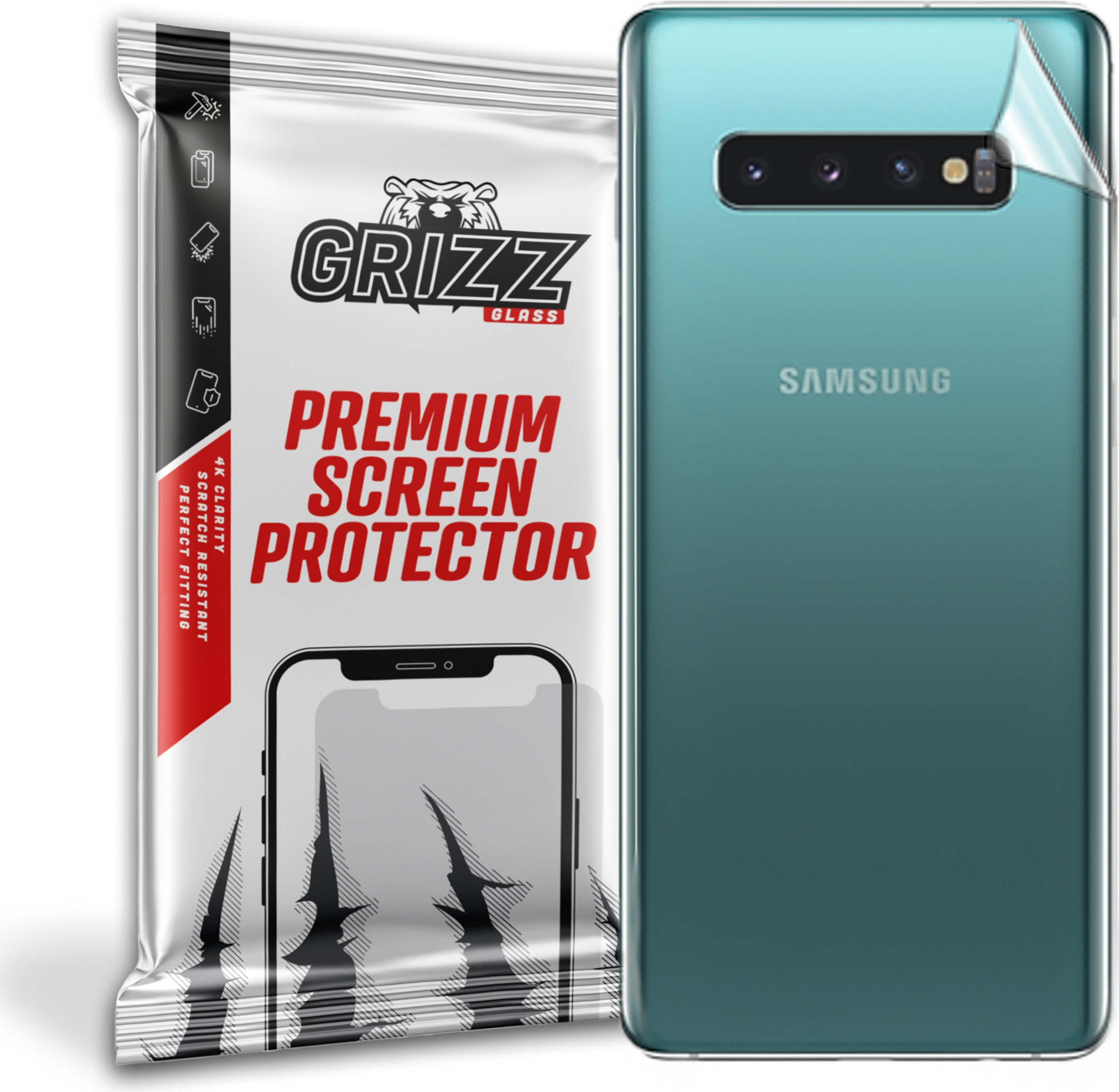 GrizzGlass SatinSkin Samsung Galaxy S10+ Plus