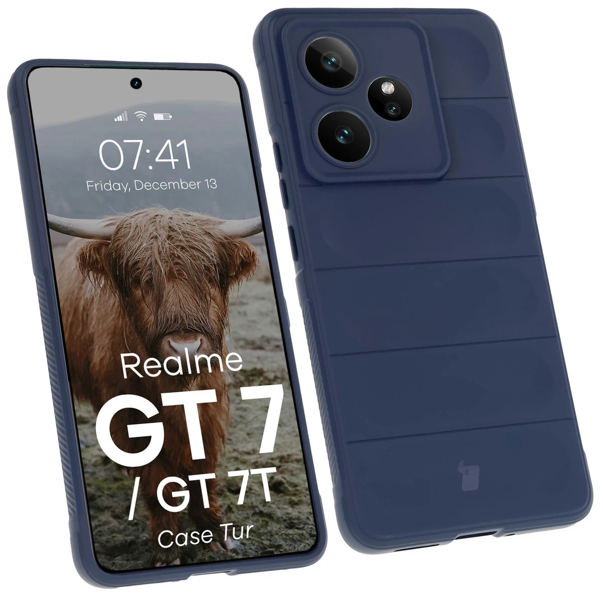 Pancerne etui Bizon Case Tur do Realme GT 7 / 7T granatowe