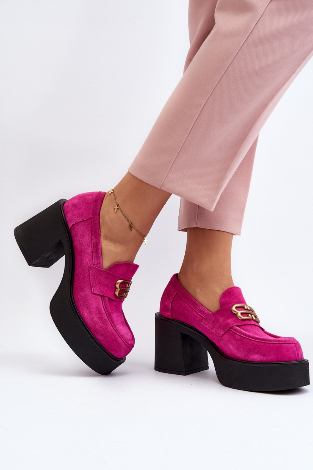  Heeled low shoes model 192917 Step in style  pink