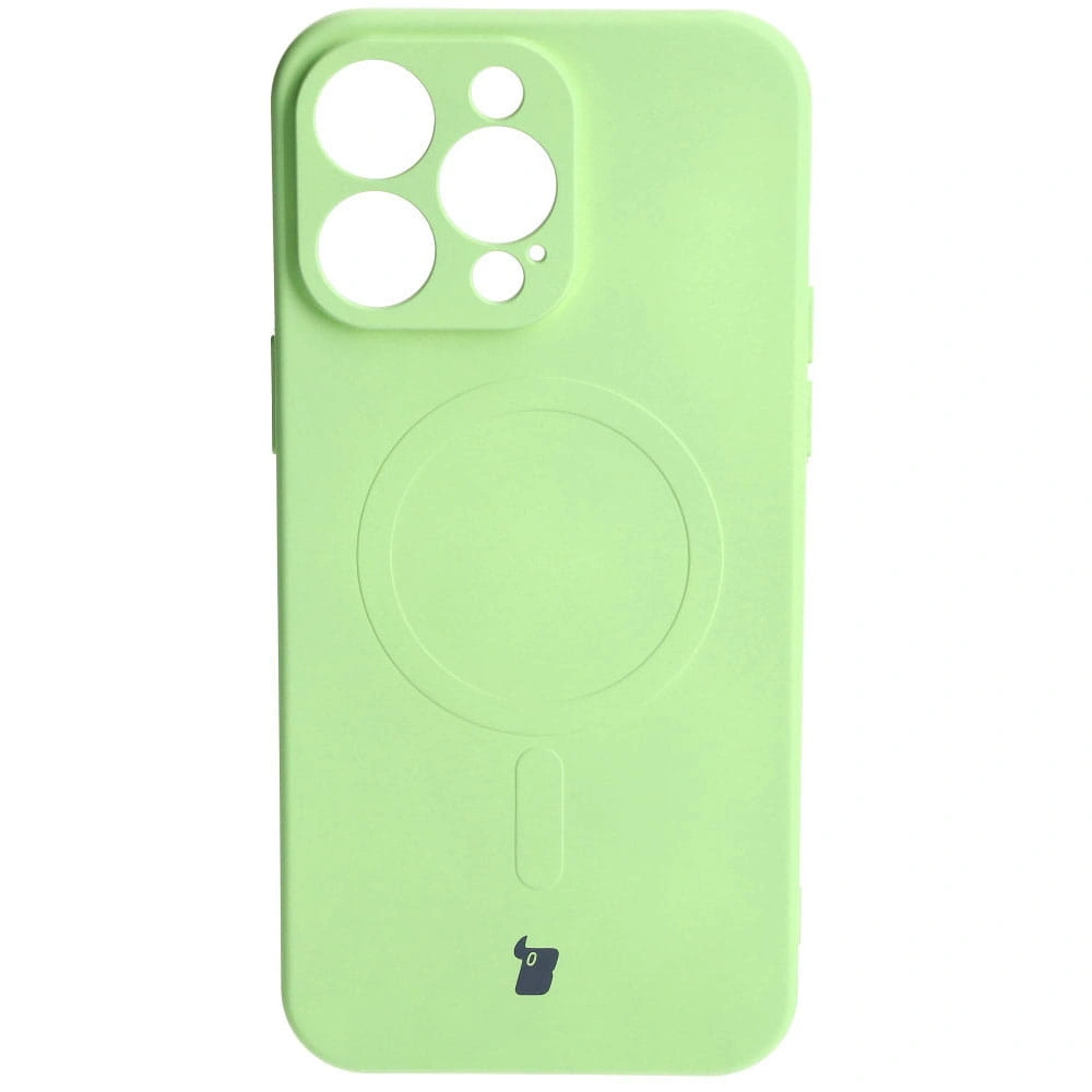 Bizon Case Silicone Magnetic Apple iPhone 15 Pro Max light green