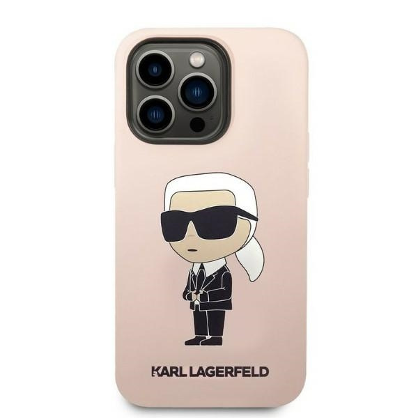 Karl Lagerfeld KLHCP14LSNIKBCP Apple iPhone 14 Pro hardcase pink Silicone Ikonik