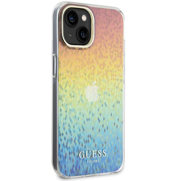 Guess GUHCP15SHDECMI Apple iPhone 15 hardcase IML Faceted Mirror Disco Iridescent multicolor