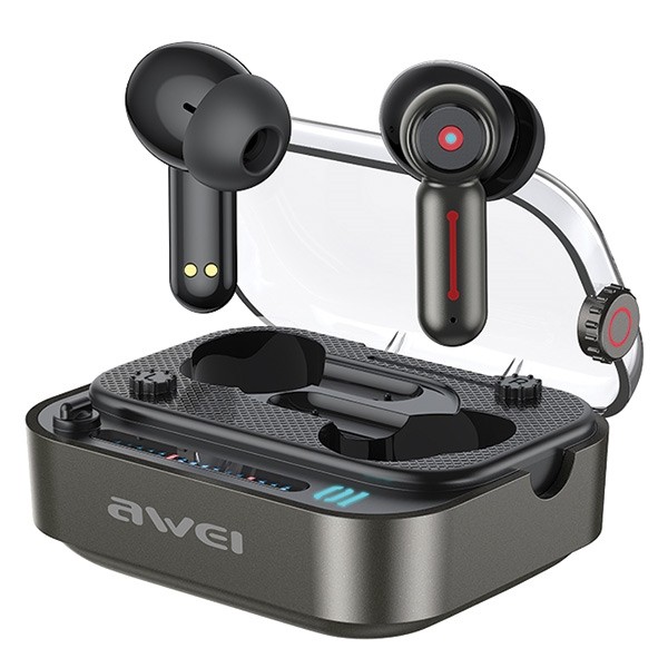 AWEI T58 wireless headphones Bluetooth 5.3 ANC + docking station black