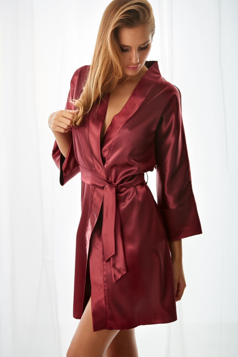 Morgenmantel model 63880 Kalimo rot Damen