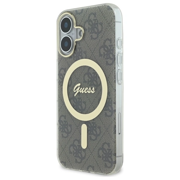 Etui Guess do Apple iPhone 16 hardcase IML 4G MagSafe brązowy