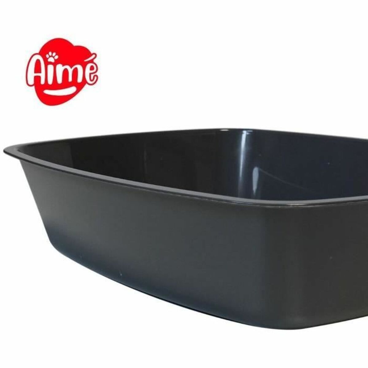 Cat Litter Box Aimé Black 43 x 31 x 10 cm Plastic