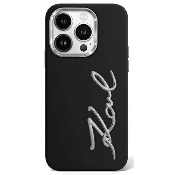 Karl Lagerfeld KLHCP15LSCMSMVK Apple iPhone 15 Pro hardcase Silicone Metal Script Logo black