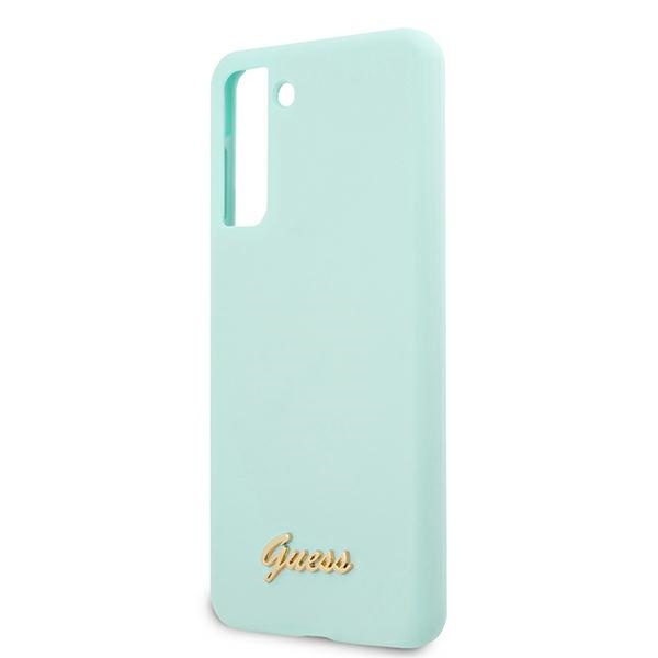 Guess GUHCS21MLSLMGLB Samsung Galaxy S21+ Plus blue hardcase Silicone Script Metal Logo