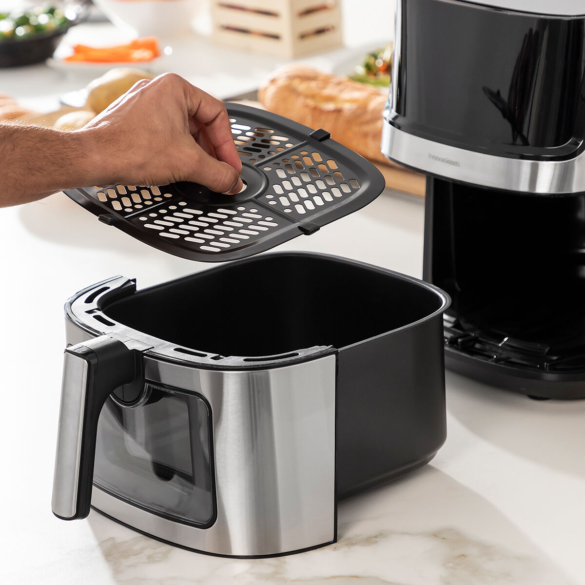 No-Oil Fryer InnovaGoods Fryinn View 6500 Black Stainless steel 1700 W 6,5 L No-Oil Fryer InnovaGoods Fryinn View 6500 Black Stainless steel 1700 W 6,5 L