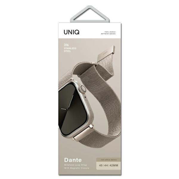 UNIQ Dante Strap Apple Watch 4/5/6/7/SE 44/45mm Stainless Steel starlight