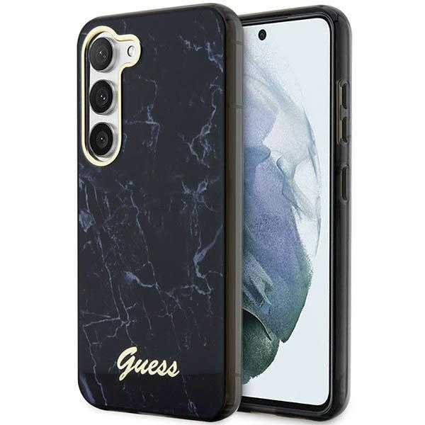 Guess GUHCS23SPCUMAK Samsung Galaxy S23 black hardcase Marble