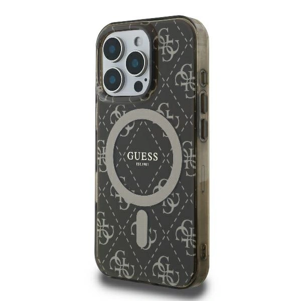 Guess GUHMP16LH4DTEW Apple iPhone 16 Pro hardcase IML 4G Background MagSafe brown