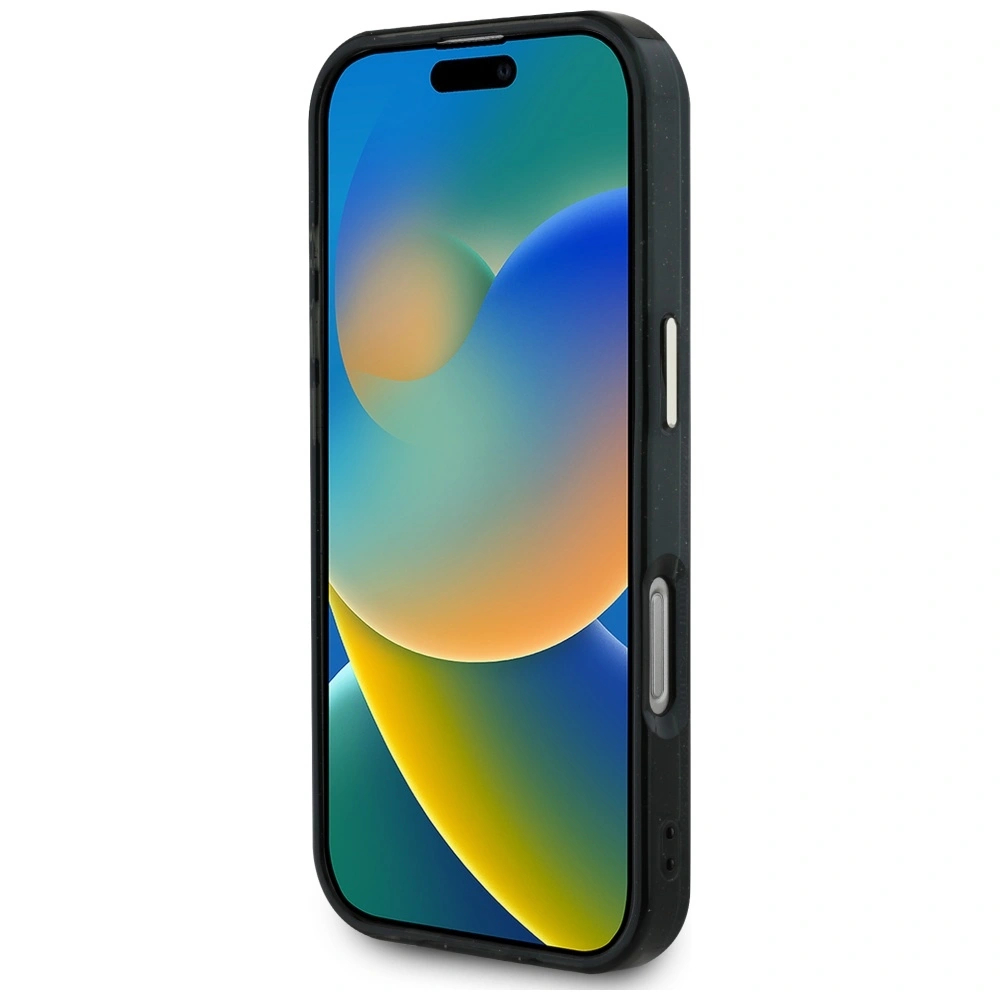 Etui Guess IML Metal Glitter 4G Circle Triangle MagSafe do Apple iPhone 16 Pro czarny