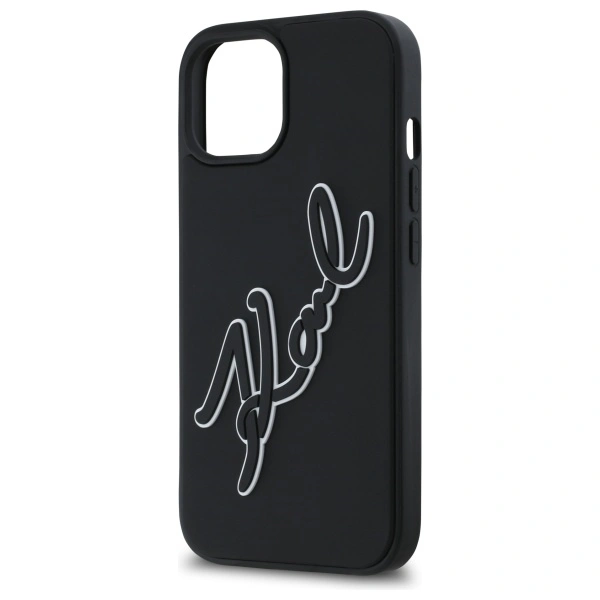Karl Lagerfeld KLHCP15S3DRKSDLK Apple iPhone 15 hardcase 3D Rubber Signature black