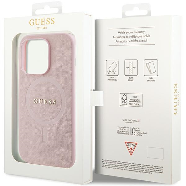 Guess GUHMP13LPSAHMCP Apple iPhone 13/13 Pro hardcase Saffiano MagSafe pink