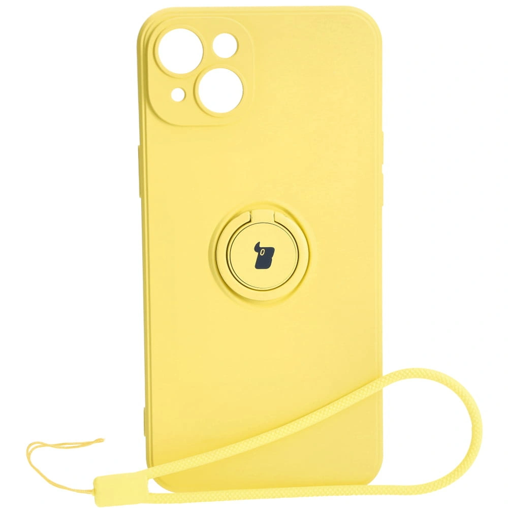 Bizon Case Silicone Ring Sq Apple iPhone 15 Plus yellow