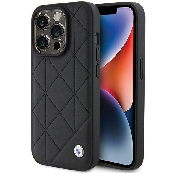 BMW BMHCP15X22RQDK Apple iPhone 15 Pro Max Leather Quilted black